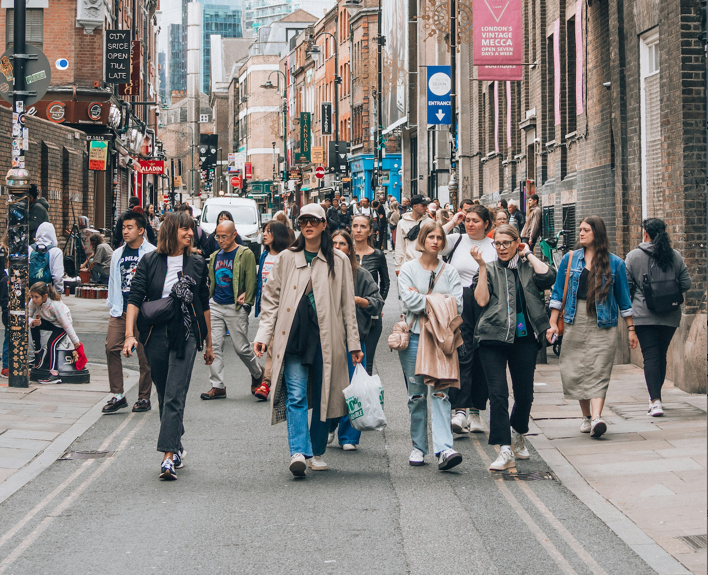 millenials walking down street